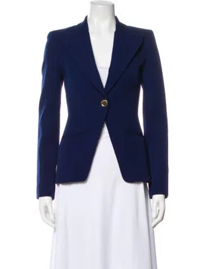 Pre-owned Michael Kors Virgin Wool Blazer In Blue