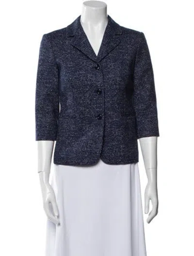 Pre-owned Michael Kors Virgin Wool Blazer In Blue