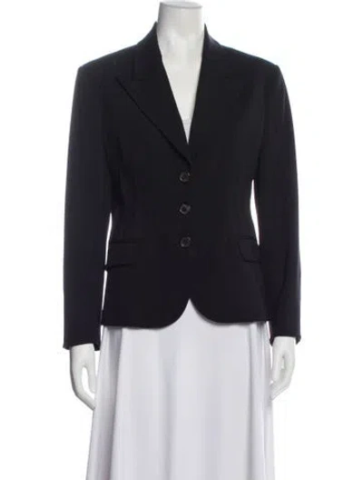 Pre-owned Michael Kors Virgin Wool Blazer In Blue