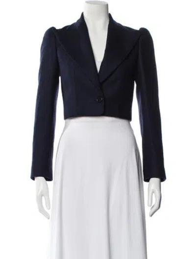 Pre-owned Michael Kors Virgin Wool Blazer In Blue