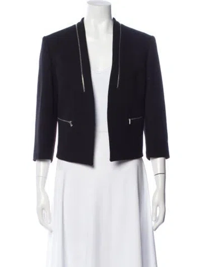 Pre-owned Michael Kors Virgin Wool Blazer In Blue
