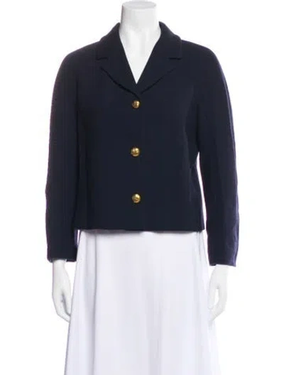 Pre-owned Michael Kors Virgin Wool Blazer In Blue