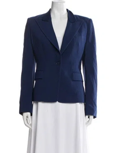 Pre-owned Michael Kors Virgin Wool Blazer In Blue