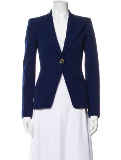 Pre-owned Michael Kors Virgin Wool Blazer In Blue