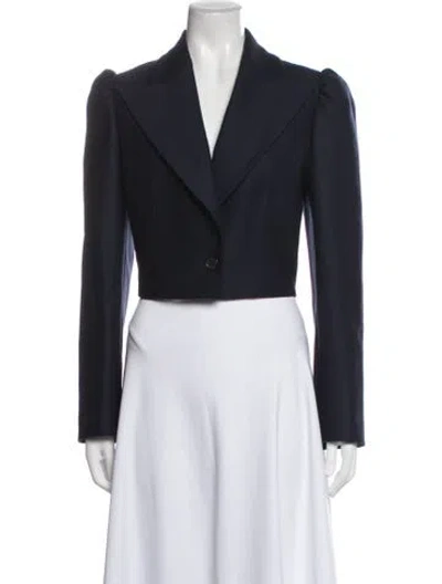 Pre-owned Michael Kors Virgin Wool Blazer In Blue