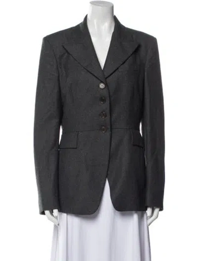 Pre-owned Michael Kors Virgin Wool Blazer In Gray