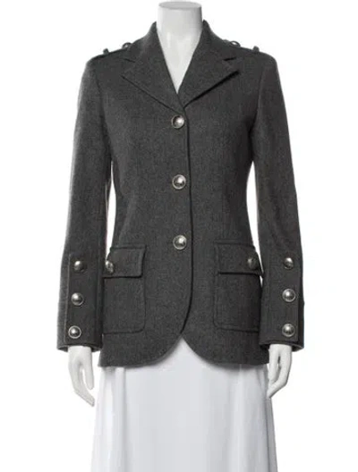 Pre-owned Michael Kors Virgin Wool Blazer In Gray