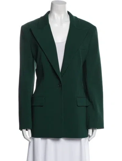 Pre-owned Michael Kors Virgin Wool Blazer In Green