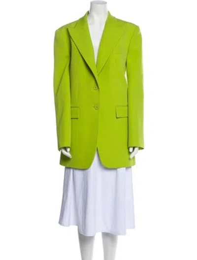 Pre-owned Michael Kors Virgin Wool Blazer In Green