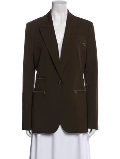 Pre-owned Michael Kors Virgin Wool Blazer In Green