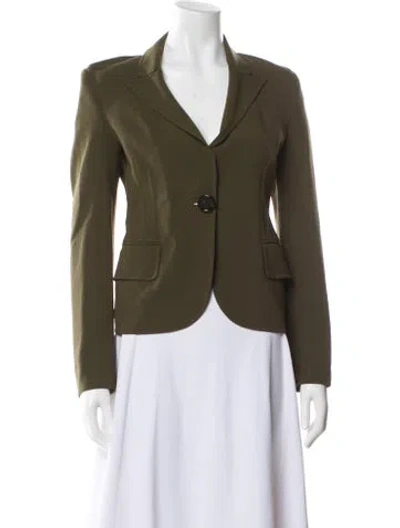 Pre-owned Michael Kors Virgin Wool Blazer In Green