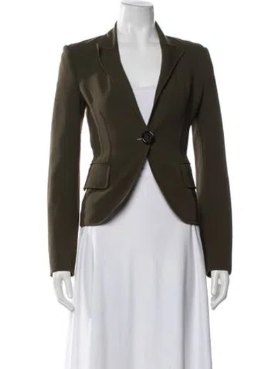 Pre-owned Michael Kors Virgin Wool Blazer In Green