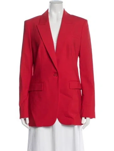 Pre-owned Michael Kors Virgin Wool Blazer In Red