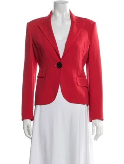 Pre-owned Michael Kors Virgin Wool Blazer In Red