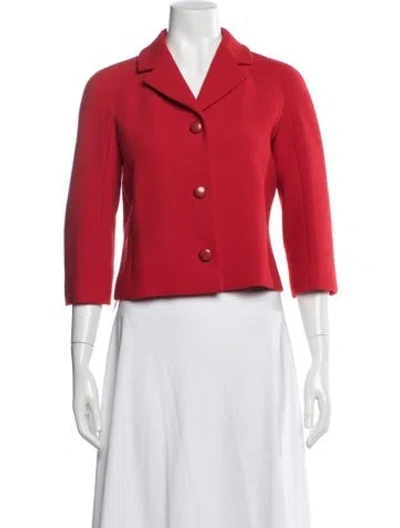 Pre-owned Michael Kors Virgin Wool Blazer In Red