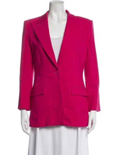 Pre-owned Michael Kors Virgin Wool Blazer In Red