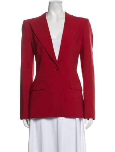 Pre-owned Michael Kors Virgin Wool Blazer In Red