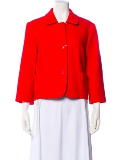 Pre-owned Michael Kors Virgin Wool Blazer W/ Tags In Red