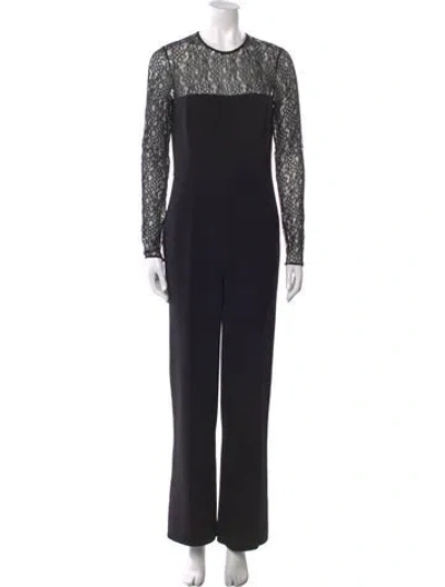 Pre-owned Michael Kors Virgin Wool Crew Neck Jumpsuit In Black