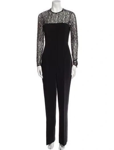 Pre-owned Michael Kors Virgin Wool Crew Neck Jumpsuit In Black