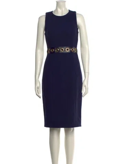 Pre-owned Michael Kors Virgin Wool Dress In Blue