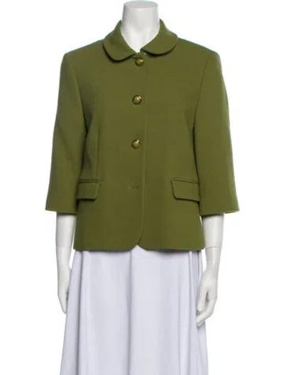 Pre-owned Michael Kors Virgin Wool Evening Jacket In Green