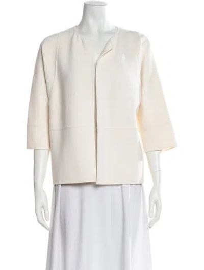 Pre-owned Michael Kors Virgin Wool Evening Jacket In White