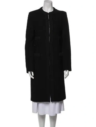 Pre-owned Michael Kors Virgin Wool Faux Fur Coat In Black