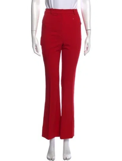 Pre-owned Michael Kors Virgin Wool Flared Pants In Red