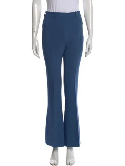 Pre-owned Michael Kors Virgin Wool Flared Pants In Blue
