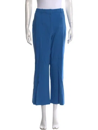 Pre-owned Michael Kors Virgin Wool Flared Pants In Blue