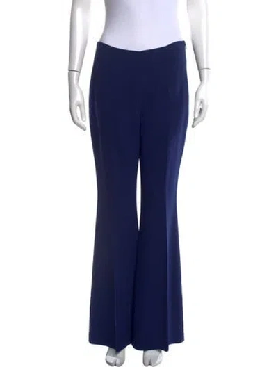 Pre-owned Michael Kors Virgin Wool Flared Pants In Blue