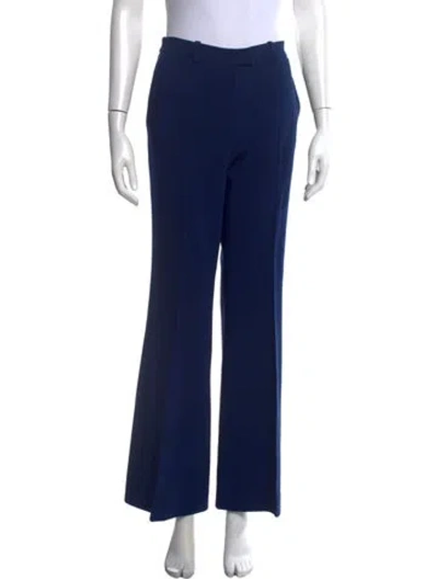 Pre-owned Michael Kors Virgin Wool Flared Pants In Blue