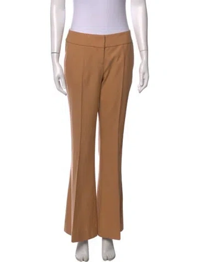 Pre-owned Michael Kors Virgin Wool Flared Pants In Brown