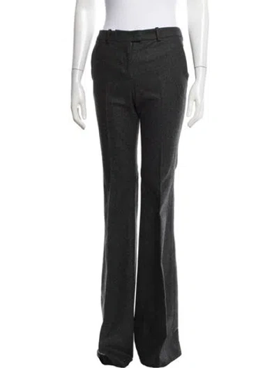 Pre-owned Michael Kors Virgin Wool Flared Pants In Grey