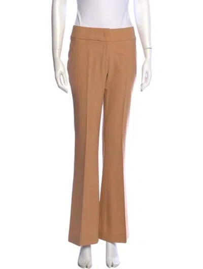 Pre-owned Michael Kors Virgin Wool Flared Pants In Orange