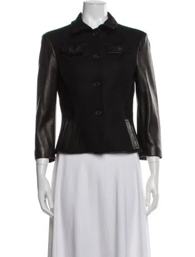 Pre-owned Michael Kors Virgin Wool Jacket In Black
