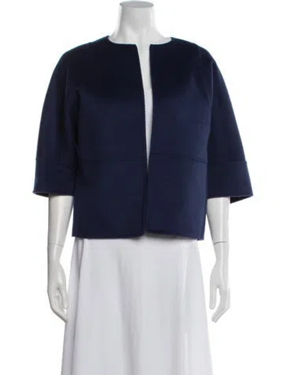 Pre-owned Michael Kors Virgin Wool Jacket In Blue