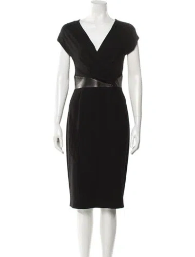 Pre-owned Michael Kors Virgin Wool Knee-length Dress In Black