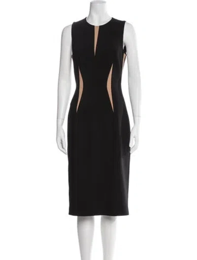 Pre-owned Michael Kors Virgin Wool Knee-length Dress In Black