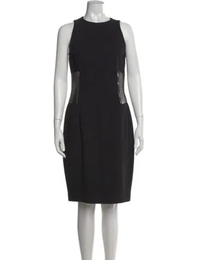 Pre-owned Michael Kors Virgin Wool Knee-length Dress In Black