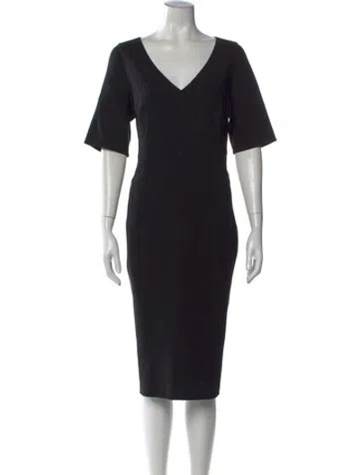 Pre-owned Michael Kors Virgin Wool Knee-length Dress In Black