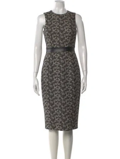 Pre-owned Michael Kors Virgin Wool Knee-length Dress In Black