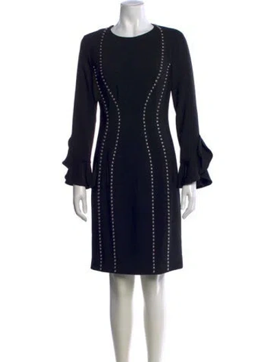 Pre-owned Michael Kors Virgin Wool Knee-length Dress In Black