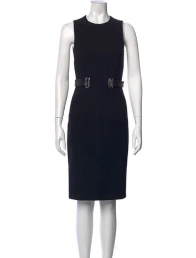 Pre-owned Michael Kors Virgin Wool Knee-length Dress In Black