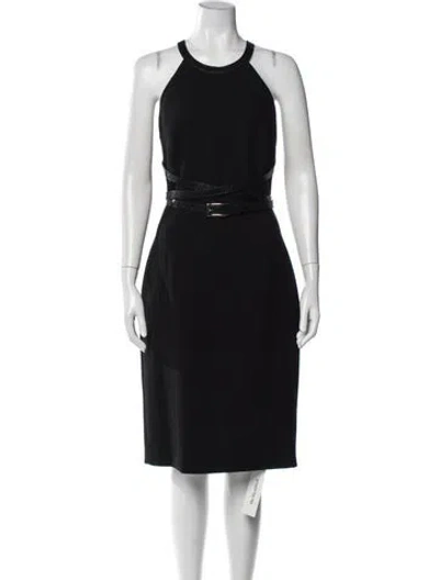Pre-owned Michael Kors Virgin Wool Knee-length Dress In Black