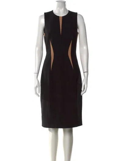 Pre-owned Michael Kors Virgin Wool Knee-length Dress In Black
