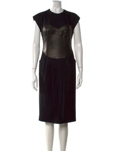 Pre-owned Michael Kors Virgin Wool Knee-length Dress In Black
