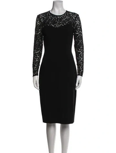 Pre-owned Michael Kors Virgin Wool Knee-length Dress In Black