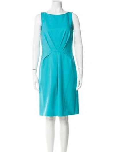 Pre-owned Michael Kors Virgin Wool Knee-length Dress In Blue